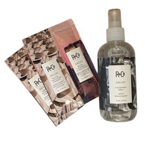 R+Co Dallas Thickening Spray with Shampoo and Conditioner Packets